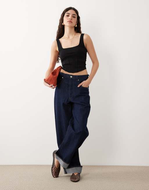 Miss Selfridge - Sort korset-top, 2 af 4