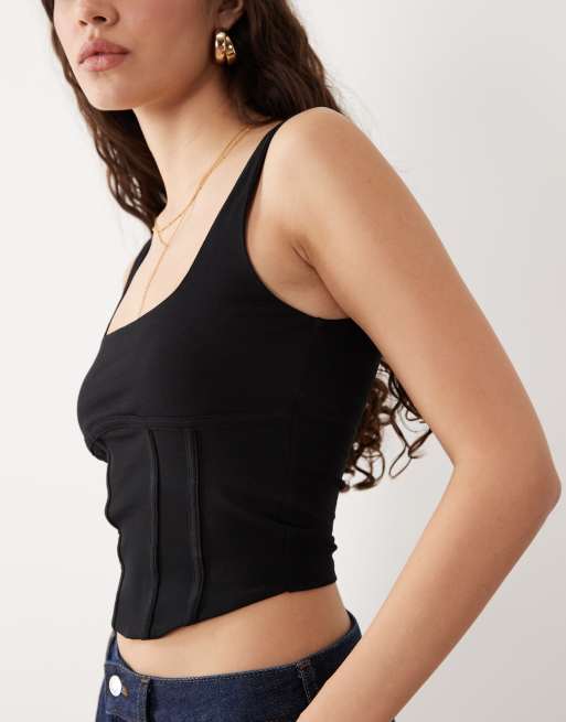 Miss Selfridge - Sort korset-top, 3 af 4