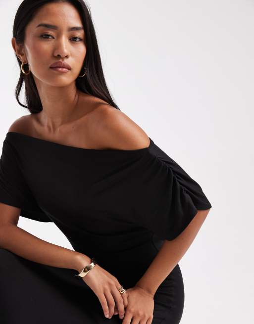 Miss Selfridge - Sort maxikjole med offshoulder-design, 2 af 4