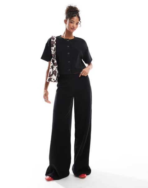 Miss Selfridge - Sort sæt i blød ribstrik - view 1