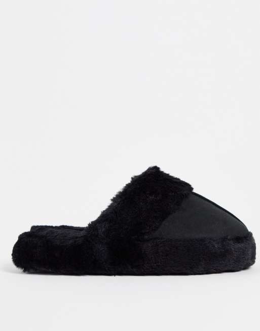 Miss Selfridge - Sorte flatform-hjemmesko 