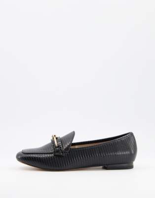 Miss Selfridge - Sorte loafers med knudespænde-detalje