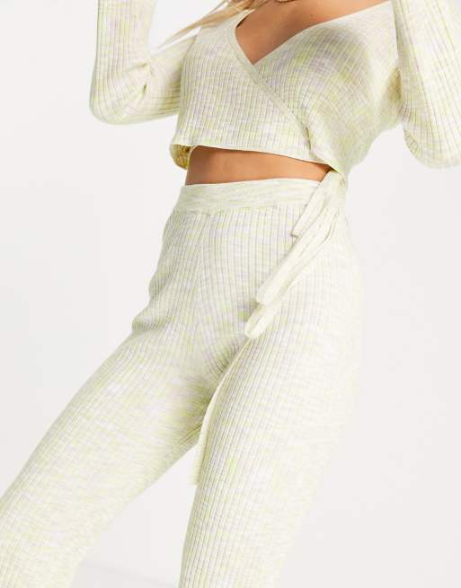 Miss Selfridge space dye knit rib kickflare pants (part of a set) , 2 of 4