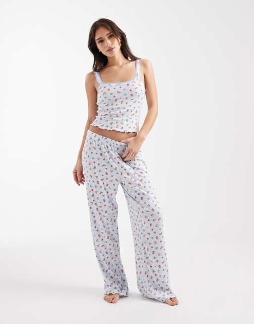 Miss Selfridge – Piżama z dzianiny pointelle ze śniadaniowym wzorem, 2 z 4