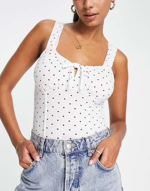 Miss Selfridge spot print bodysuit 
