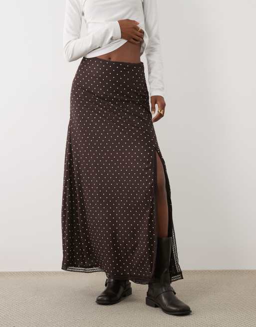 Miss Selfridge spun column maxi skirt with split, 2 of 5