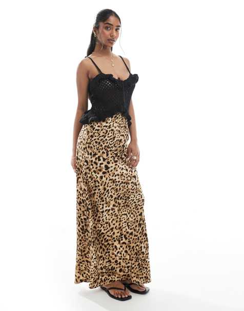 Miss Selfridge spun maxi skirt in animal print - view 1