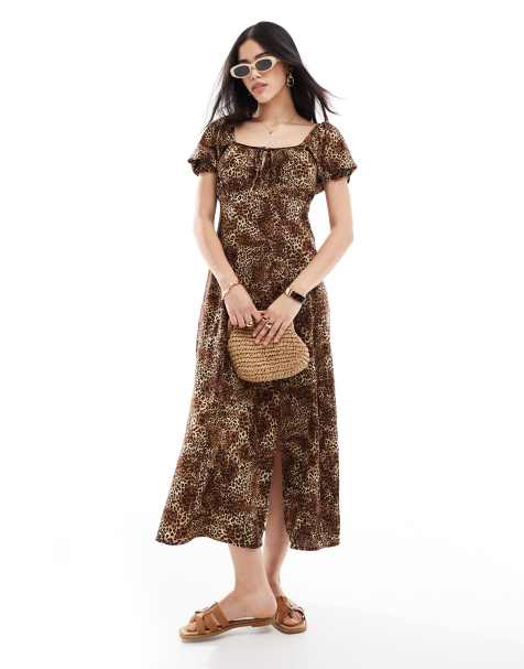 Miss Selfridge spun midaxi dress in animal print - view 1