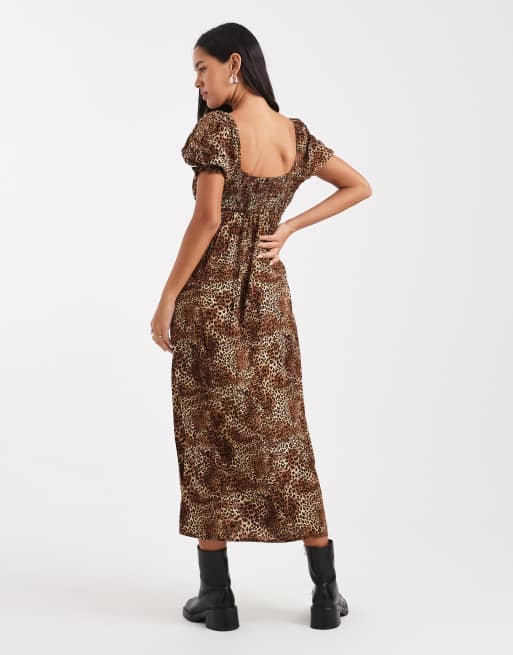 Miss Selfridge spun midaxi dress in ANIMAL PRINT, 3 of 4
