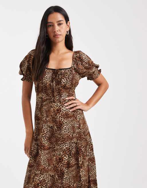 Miss Selfridge spun midaxi dress in ANIMAL PRINT, 4 of 4