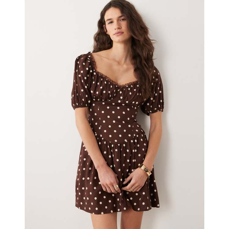 marks mini dress in chocolate brown marks mini dress in chocolate brown Jenness Satin Mini Dress