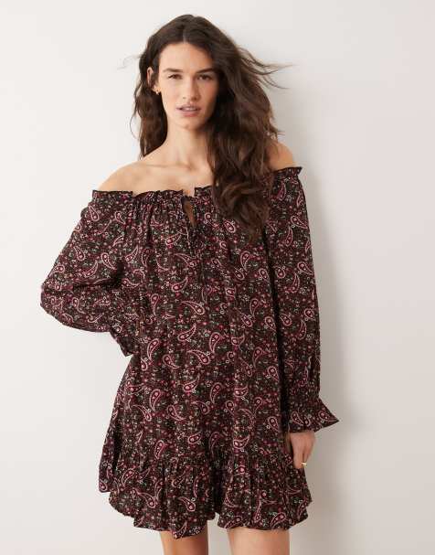Miss Selfridge - Spundet smock-kjole med paisleyprint - view 1