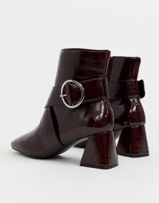 burgundy buckle boots
