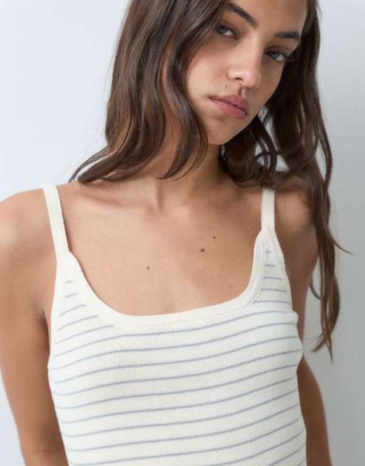 Miss Selfridge stickad randig cami-topp set, 3 av 5