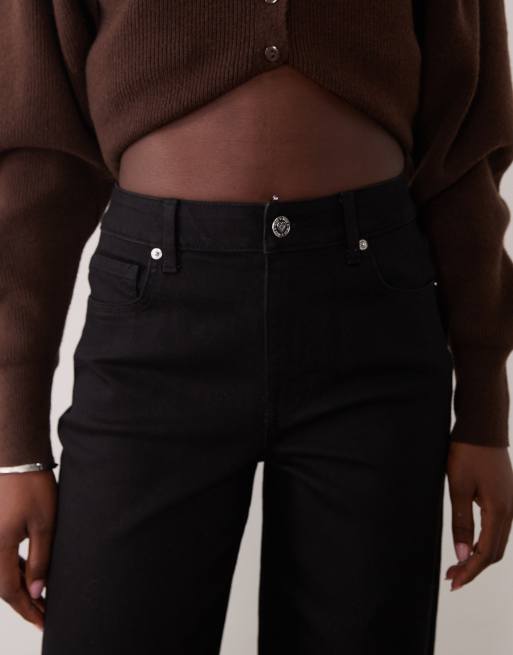 Miss Selfridge Straight-Jeans mit mittelhohem Bund in Schwarz, 5 von 5