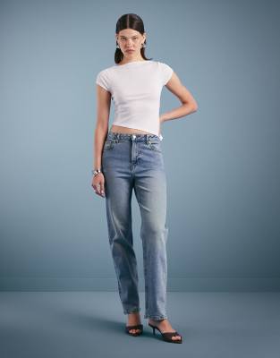 Miss Selfridge Straight Leg Jean In Blue