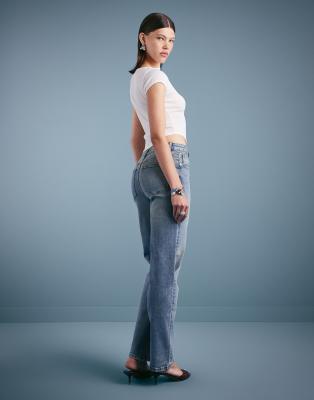 Miss Selfridge Straight Leg Jean In Blue