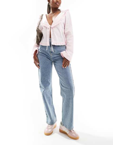 Miss Selfridge straight leg jean in light bleach wash - view 1