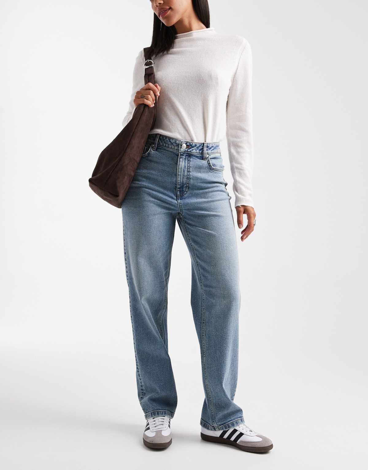 Miss Selfridge straight leg jean in mid wash