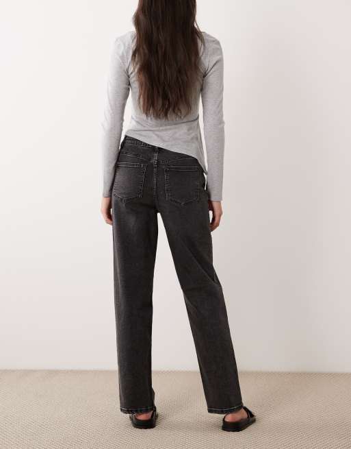 Miss Selfridge straight leg jeans in black wash, 2 of 5