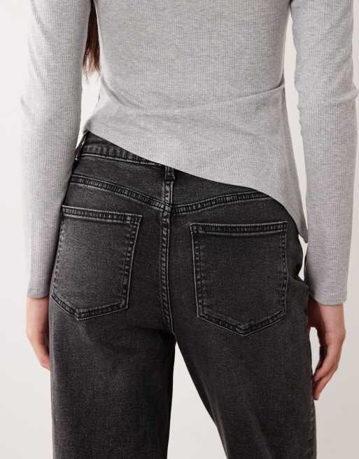Miss Selfridge straight leg jeans in black wash, 4 of 5