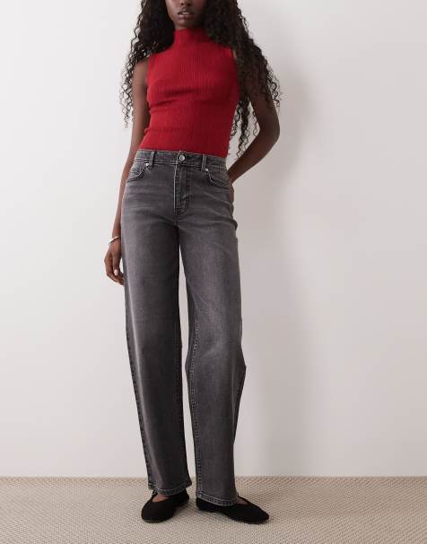 Miss Selfridge straight leg jeans in charcoal - view 1
