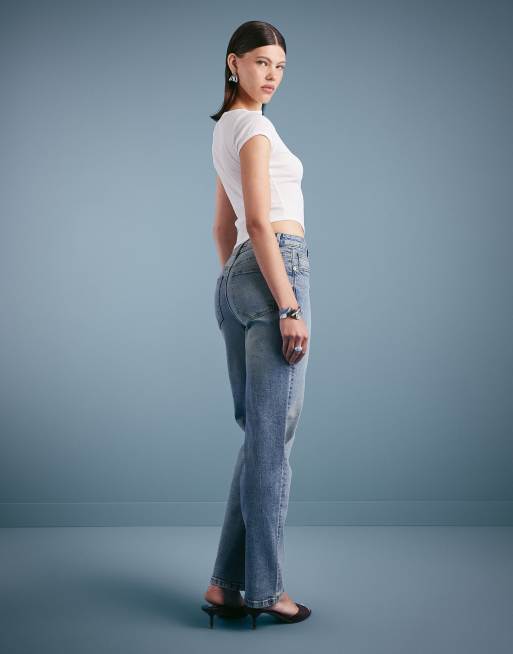 Miss Selfridge straight leg jeans in dirty wash, 2 of 5