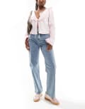[Miss Selfridge] Miss Selfridge straight leg jeans in light bleach wash-Blue W28 L32 Light bleach wash