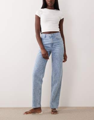 Miss Selfridge Straight Leg Jeans In Blue