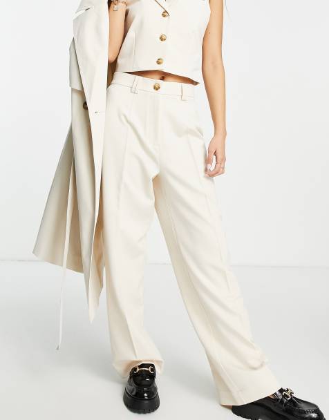 Miss Selfridge straight leg pants in ecru - view 1