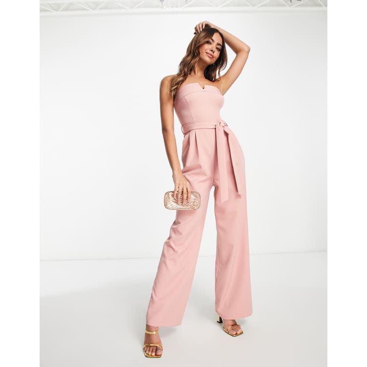 Blush pink wide sales leg jumpsuit