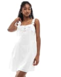[Miss Selfridge] Miss Selfridge strappy corset mini dress in white 14 White