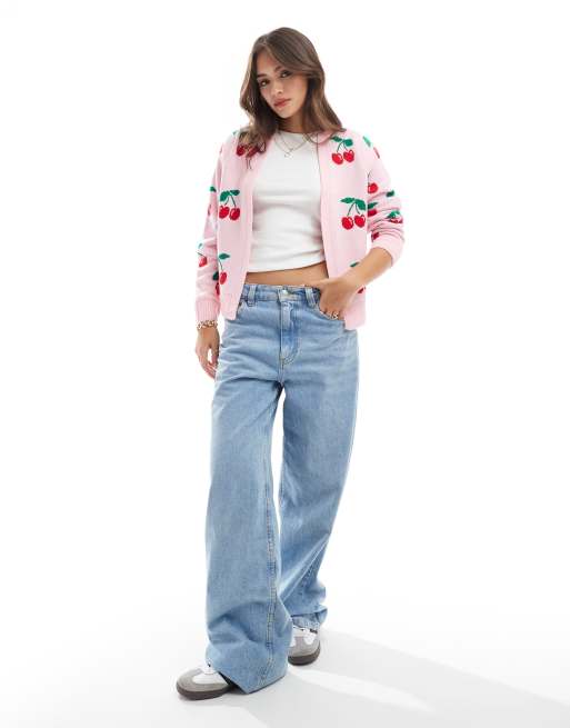 Miss Selfridge – Strickjacke mit Kirschmuster, 2 von 4