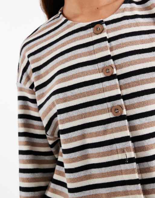 Miss Selfridge stripe brushed rib cardigan (part of a set), 4 of 4