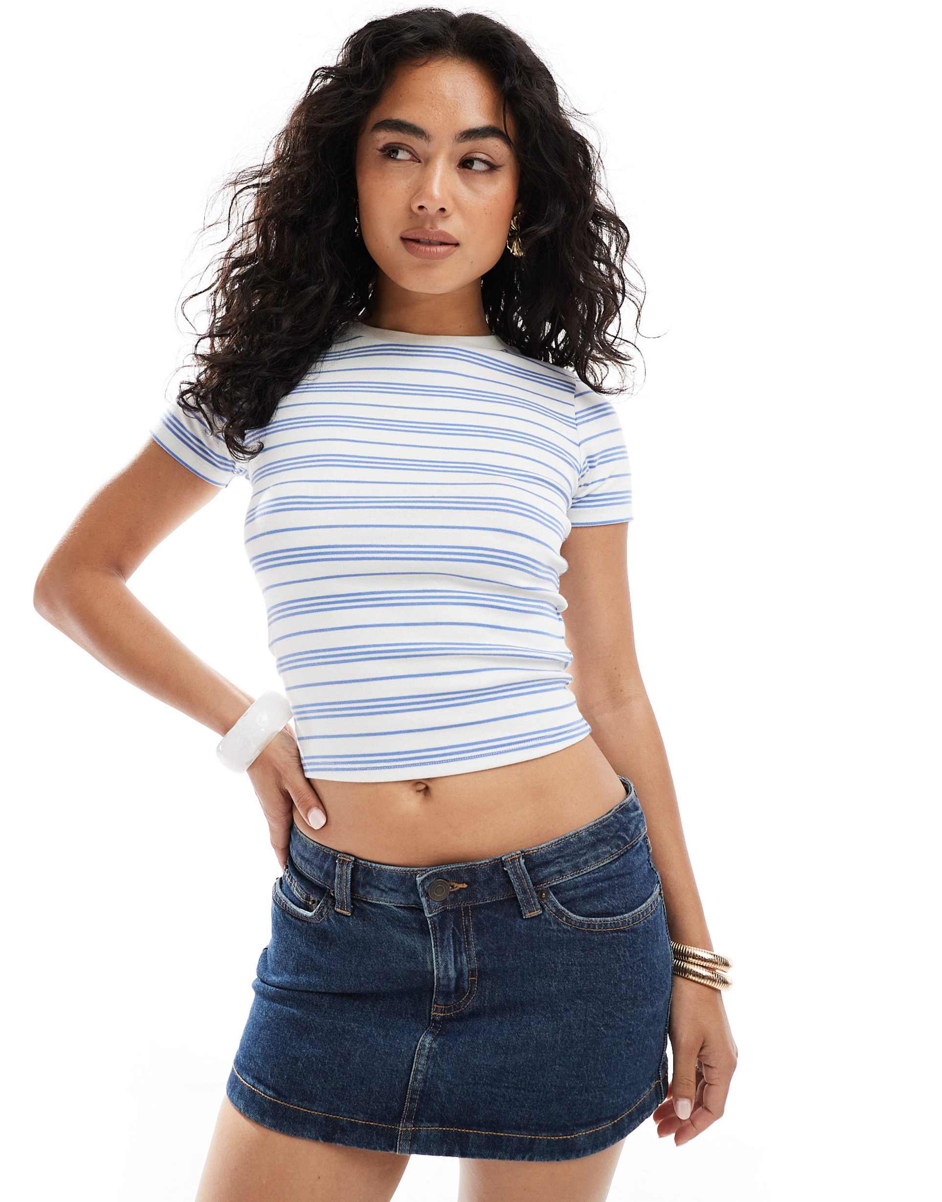 miss selfridge striped baby tee
