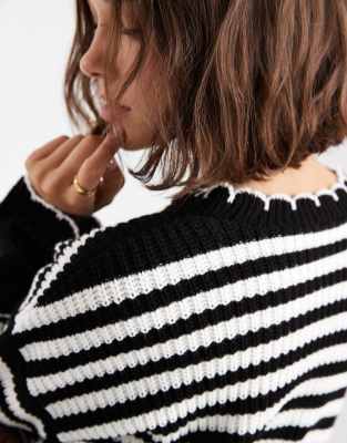 Miss Selfridge Striped Chunky Sweater In Multi