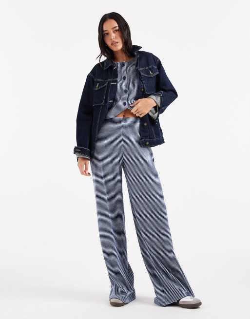 Miss Selfridge striped co-ord trouser in grey stripe