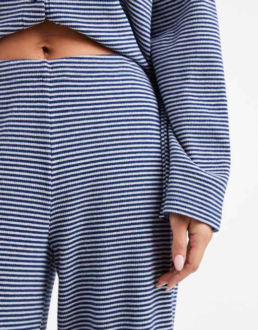 Miss Selfridge striped co-ord trouser in navy stripe, 3 of 5