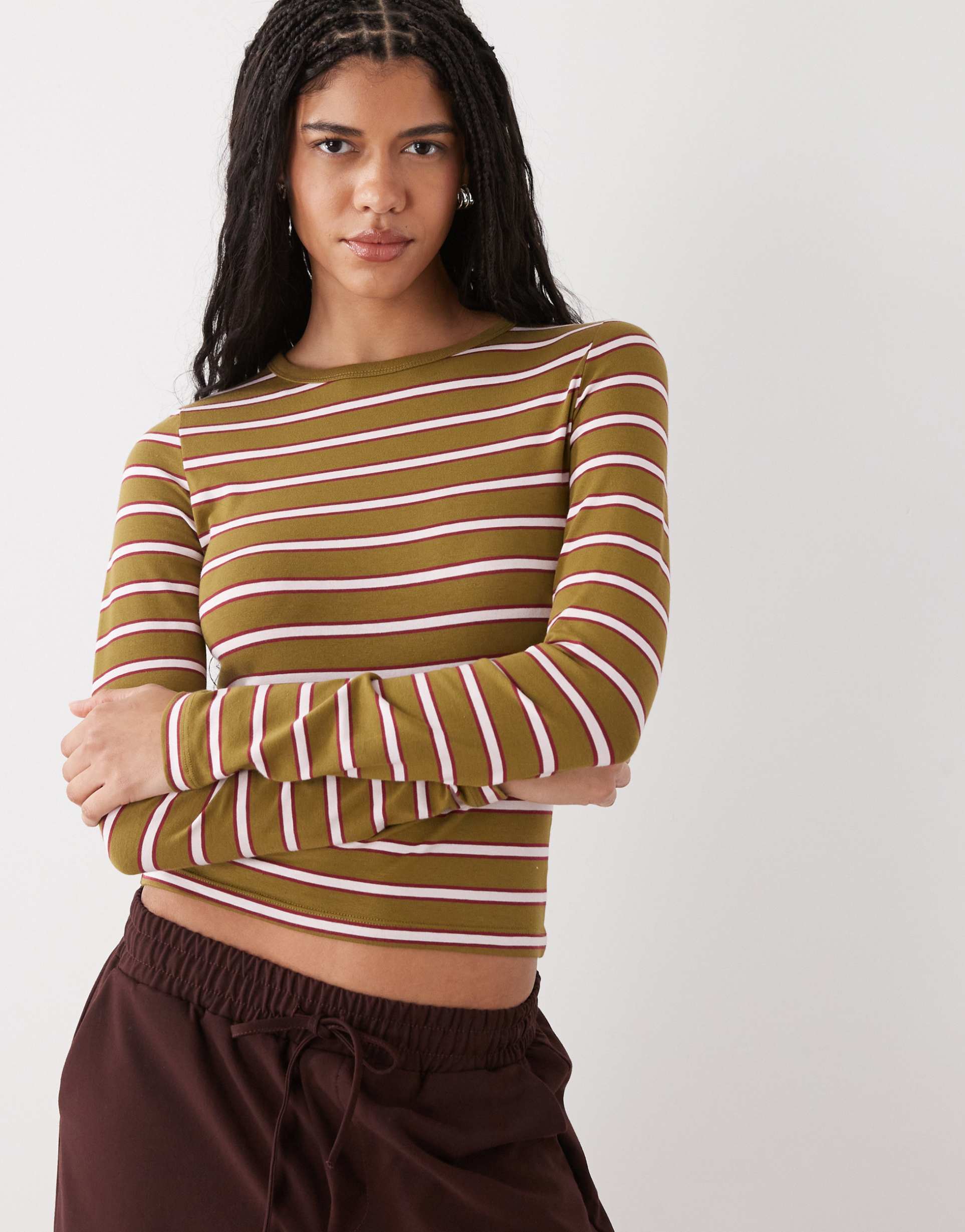 miss selfridge striped long sleeve top