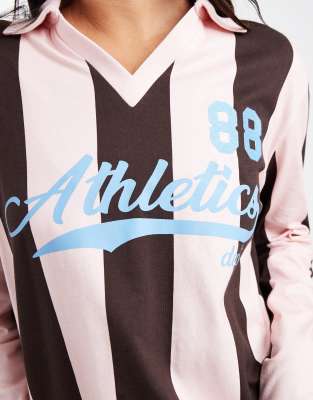 Miss Selfridge Striped Rugby Shirt-multi In Black