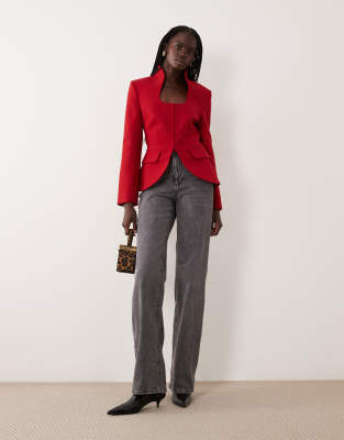 Miss Selfridge Structured Blazer In Red