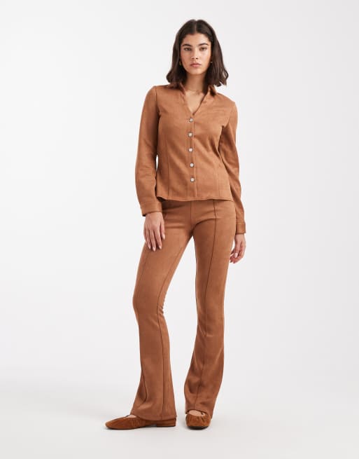 Miss Selfridge suedette fitted shirt, 2 of 4