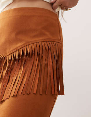 Miss Selfridge Suedette Mini Skirt In Brown