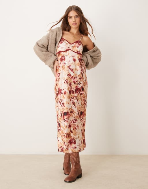 Miss Selfridge – Sukienka maxi na ramiączkach w zwierzęcy wzór