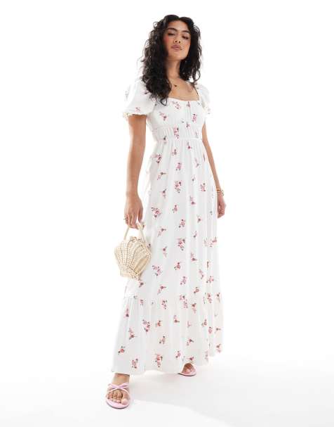 Miss Selfridge – Sukienka maxi z bufkami w kwiatowy wzór - view 1