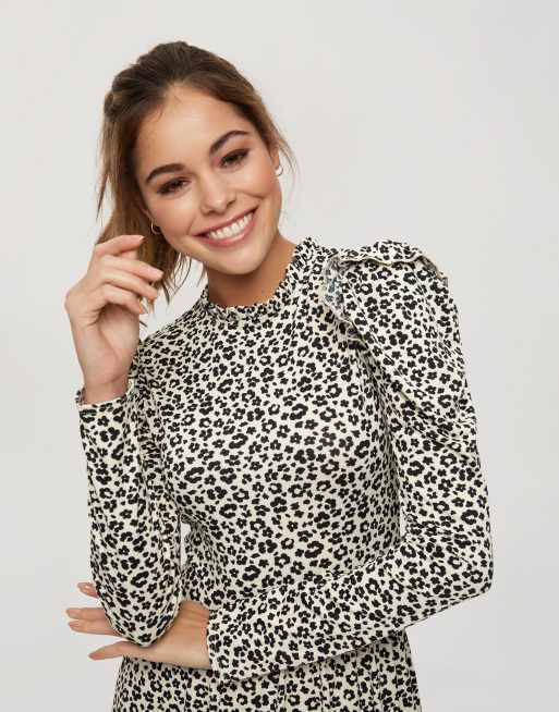 Miss Selfridge – Sukienka midi w zwierzęcy wzór, 3 z 4