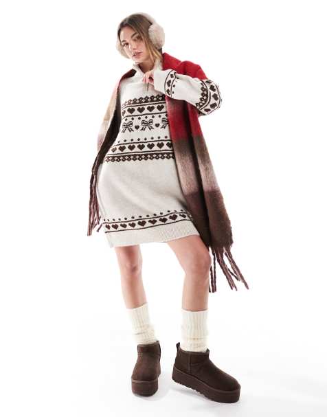 Miss Selfridge – Sukienka mini z golfem i zamkiem pod szyją - view 1