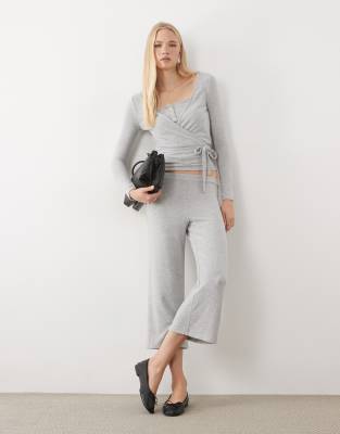 Miss Selfridge Super Soft Brushed Culotte Pants In Gold
