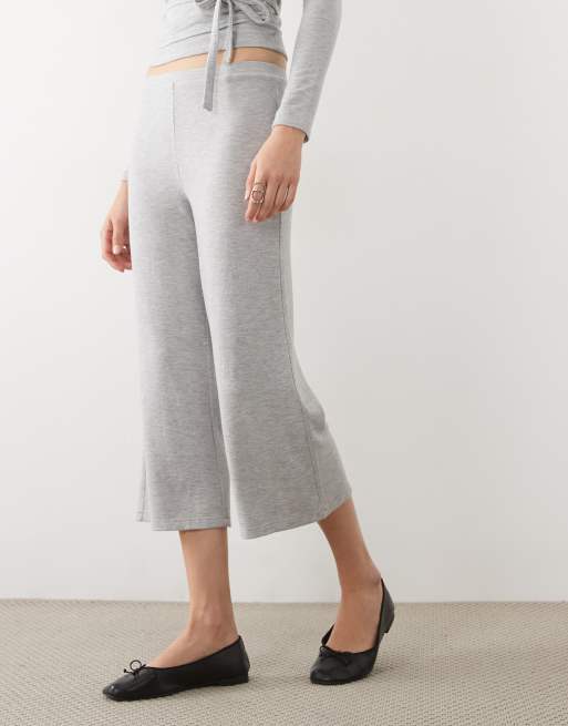 Miss Selfridge super soft brushed culotte pants in grey, 3 of 5
