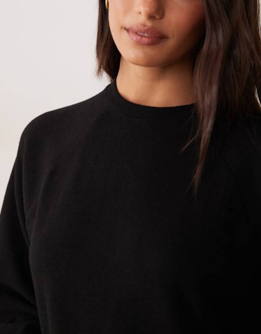 Miss Selfridge super soft brushed smock dress in black, 4 of 4